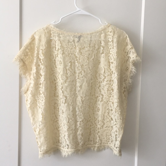 NEW Joie Addison Scalloped Lace Cream Top - Picture 7 of 7